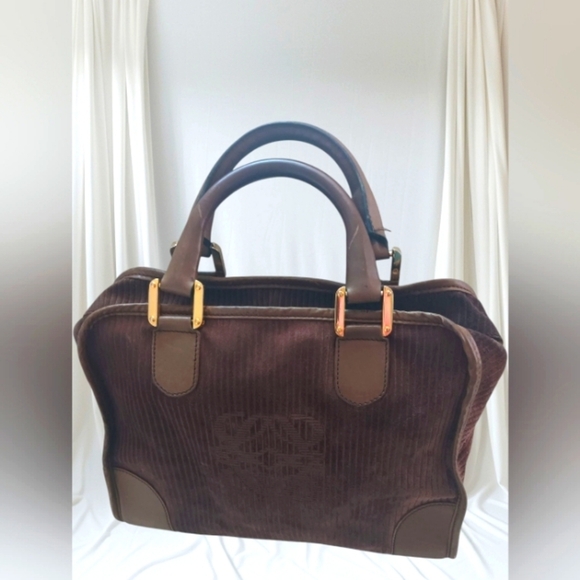 Loewe Handbags - Loewe Amazona 32 Anagram Corduroy Leather Handbag